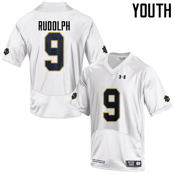 Youth #9 Kyle Rudolph Notre Dame Fighting Irish College Football Jerseys-White - Click Image to Close